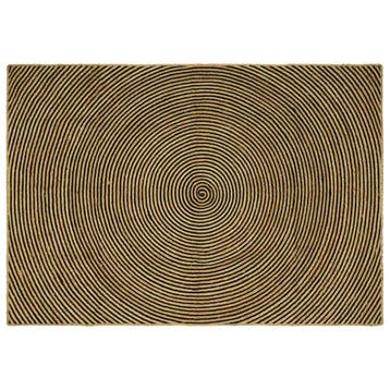 vidaXL Gebied Tapijt Naturel en Zwart 240 x 340 cm Jute, Verzenden, Nieuw, Zwart