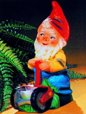 Tuinkabouter met grasmaaier, Verzenden, Nieuw