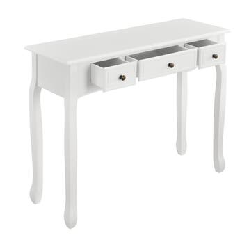 Console tafel sidetafel met 3 lades landelijk 100x35x78 cm w, Huis en Inrichting, Tafels | Sidetables, Verzenden, Nieuw