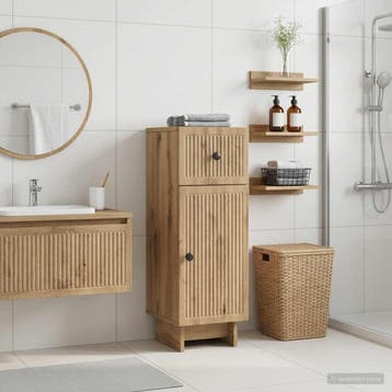 vidaXL Badkamer Opbergkast EDE Artisanaal eiken 30 x 31 x 80, Verzenden, Nieuw