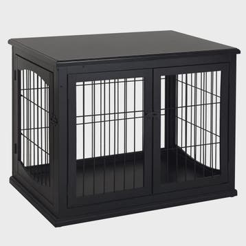 Hondenkooi Meubel met 3 Deuren - MDF - Max. 30 kg - Zwart, Verzenden, Nieuw
