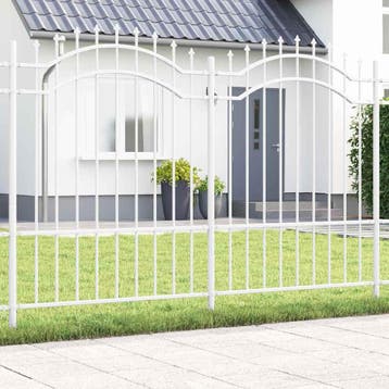 vidaXL Tuinhek WOERDEN 240 x 190 cm Poedergecoat staal Wit, Verzenden, Nieuw, IJzer