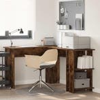 vidaXL Hoekbureau Gerookt eiken 140 x 113,5 x 75 cm Bewerkt, Verzenden, Nieuw