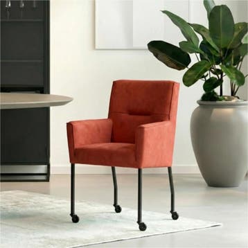 Set van 10 Leren eetkamerstoelen Lucky - Kenia Burgundy, Ophalen of Verzenden, Nieuw, Leer