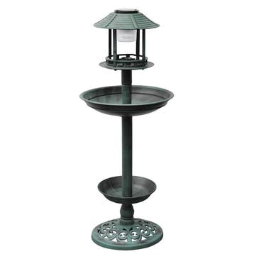 vidaXL Vogelbad/voederhuisje met solarverlichting, Verzenden, Nieuw