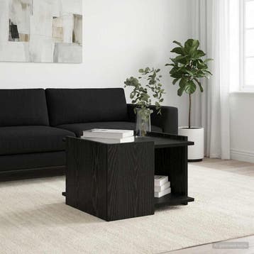 vidaXL Salontafel Zwart eiken 50,5 x 50 x 33 cm Bewerkt hout, Verzenden, Nieuw, Overige houtsoorten, 50 tot 100 cm