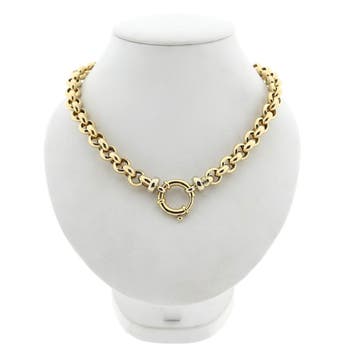 Gouden jasseronschakel collier | 46 cm (Ketting), Ophalen of Verzenden, Gebruikt, Goud, Goud