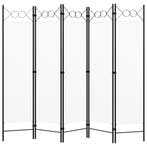 vidaXL Kamerscherm met 5 panelen 200x180 cm wit, Verzenden, Nieuw