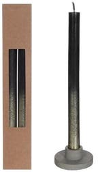 Kaarsen Dinerkaars Zwart Goudspray 25 cm Ø2,1 set 2 stuks, Huis en Inrichting, Ophalen of Verzenden, Nieuw