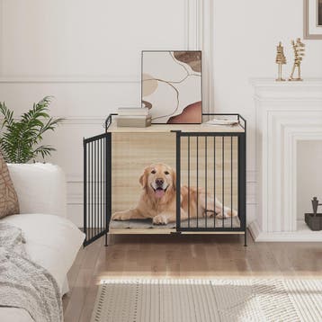 Stijlvolle Houten Hondenkennel met Afsluitbare Deur - 104x92, Verzenden, Nieuw