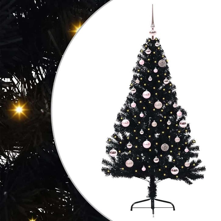 vidaXL Kunstmatig Voorverlicht Kerstboom met 150 LED Zwart, Diversen, Kerst, Nieuw, Verzenden