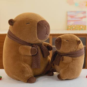 Knuffel Capybara met Sjaal - Zacht Pluche Dier Speelgoed (25