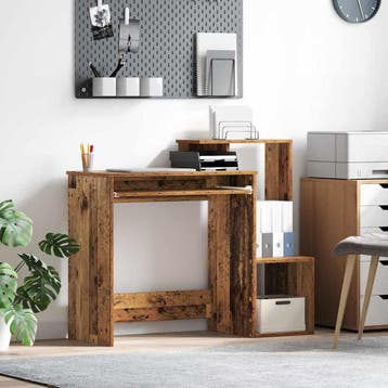 vidaXL Bureau Oud Hout 106 x 41 x 88.5 cm Bewerkt hout, Verzenden, Nieuw
