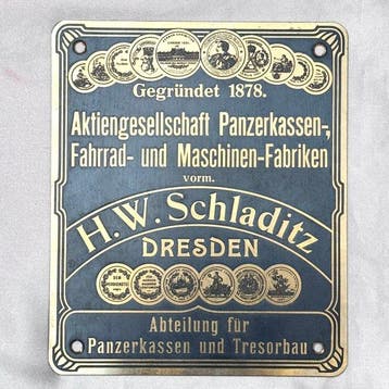 Historisch fabrieksschild / reclamebord „H.W. Schladitz,