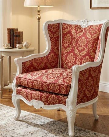 Fauteuil - Bergère-stoel - Damast - Bergère-stoel