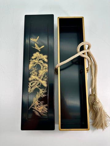 Ishihata - Doos - Hout - Wajima Maki-e Tanzaku Box, Antiek en Kunst