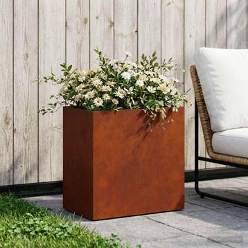 vidaXL Plantenbak Roestkleurig 50 x 30 x 50 cm weervast, Verzenden, Minder dan 60 cm, Nieuw, Metaal