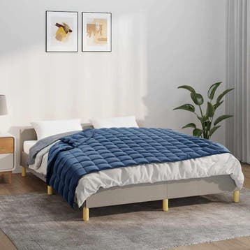 vidaXL Verzwaringsdeken 138x200 cm 10 kg stof blauw, Verzenden, Nieuw, Blauw