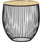 Bijzettafel - Livion Rana - Rond - 42cm - Zwart/Goud -, Ophalen of Verzenden, Nieuw, Overige materialen