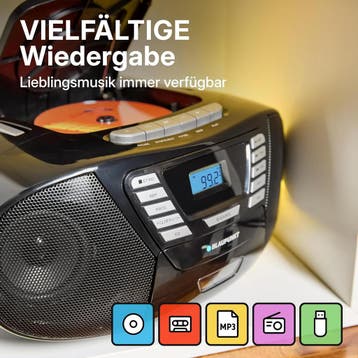 Blaupunkt B 120 BK Draagbare cd-speler met bluetooth, casset, Verzenden, Zo goed als nieuw