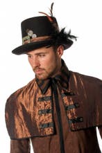 Steampunk hoed met veren, Kleding | Dames, Ophalen of Verzenden, Nieuw
