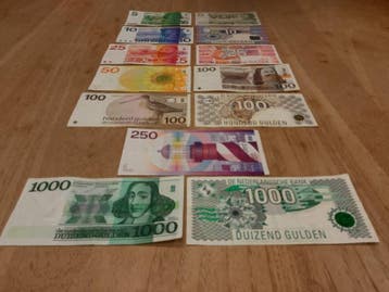 Complete set 5 gulden t/m 1000 gulden (13 stuks), Postzegels en Munten, Ophalen of Verzenden, 1000 gulden, Setje