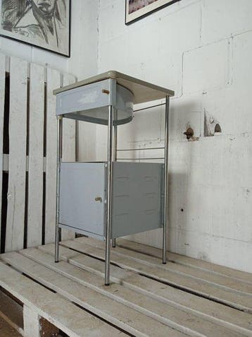 Bijzettafel - Nachtkastje bij het ziekenhuisbed - Staal,