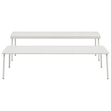 Serax August Tuinset: Lage Aluminium Tafel + Bankje – Zand -, Tuin en Terras, Ophalen of Verzenden, Nieuw, Aluminium, Tuinset