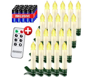 Kerstboomverlichting 20 LED Kaarsen Draadloos Warmwit, Verzenden, Nieuw
