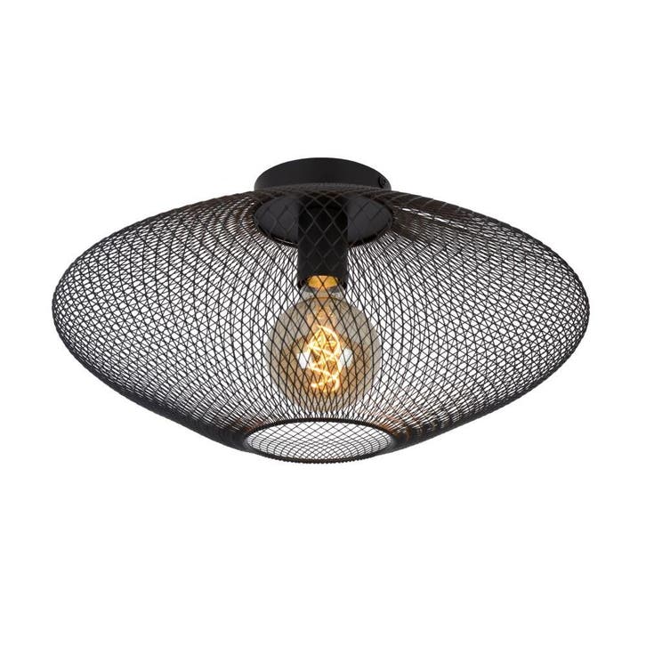 Zwarte plafonniere Mesh, metaal, Huis en Inrichting, Lampen | Plafondlampen, Nieuw, Metaal, Ophalen of Verzenden