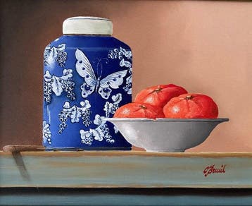 Ben Oude Breuil (1949) - Chinese dekselpot en schaaltje