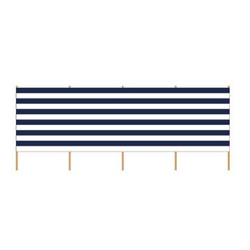 Strand Windscherm 3.75 meter blauw wit, Verzenden, Nieuw