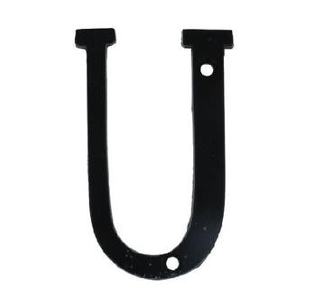 Letter U Klein IJzer zwart 75 mm, Verzenden, Nieuw