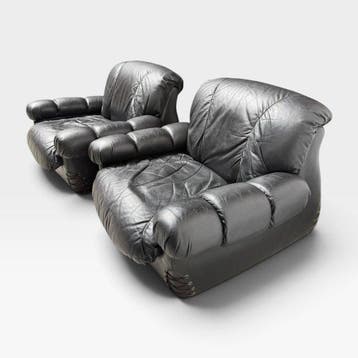 Zitgroep - Leder - Twee fauteuils