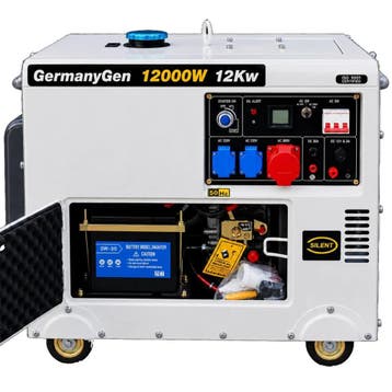 Diesel Noodstroomaggregaat Silent 12000W 15Kva, Nieuw, 10 tot 30 kVA, Elektrisch startend, Dieselolie