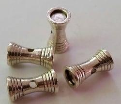 2 x Antiek zilveren metalen daibolo 14 mm, ruimte plakste..., Ophalen of Verzenden, Nieuw, Kraal