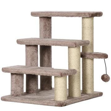 TRUUSK Katten Trap met 3 Treden - Krabpalen en Speelbal - Pl, Verzenden, Nieuw