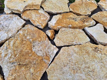 Bourgogne flagstones / flagstones Bourgogne Geel breukruw, Nieuw, Natuursteen, Terrastegels
