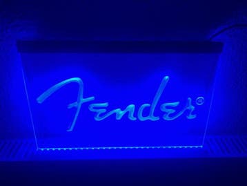 Fender neon bord lamp LED  verlichting reclame lichtbak *BLA, Verzenden, Nieuw