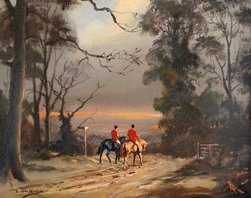 Lionel John Morris (1906-?) - Returning after the hunt - No