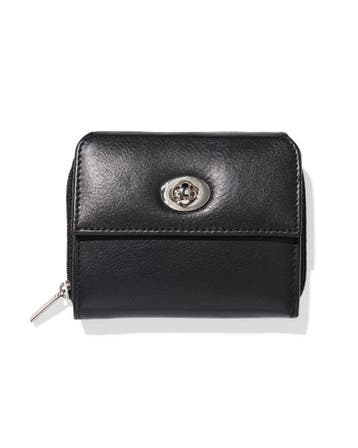 HEMA Ritsportemonnee met flap leer zwart, Verzenden, Nieuw