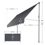 Klemluifel Kapstadt - 350x120 cm - Grijs, Tuin en Terras, Zonneschermen, Verzenden, Nieuw