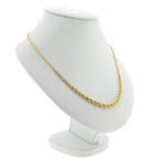 Gouden gedraaide/singapore schakelketting, Sieraden, Tassen en Uiterlijk, Kettingen, Ophalen of Verzenden, Gebruikt, Overige kleuren