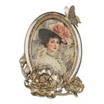 Fotolijst ovaal vlinder hars zilver 14,3x4x20,4cm, Verzenden, Nieuw