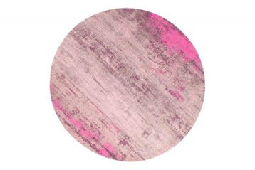Vintage tapijt MODERN ART 150cm beige roze gewassen rond, Ophalen of Verzenden, Nieuw