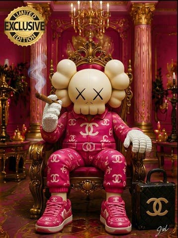 JZL - [XL] KAWS LEGO King — Chanel Pink Edition, Nieuw
