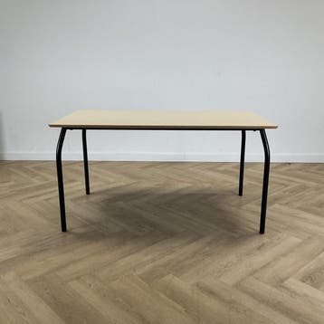 kantinetafel 140x80 cm, beige - zwart, Zakelijke goederen, Ophalen of Verzenden, Gebruikt, Bureau