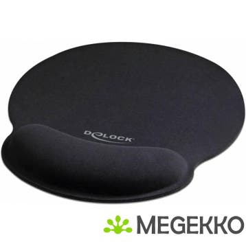 Delock 12559 Ergonomische muismat met polssteun zwart 252 x, Computers en Software, Muizen, Verzenden, Nieuw, DeLock
