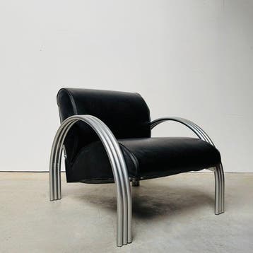 Lounge stoel - Metaal, Leder