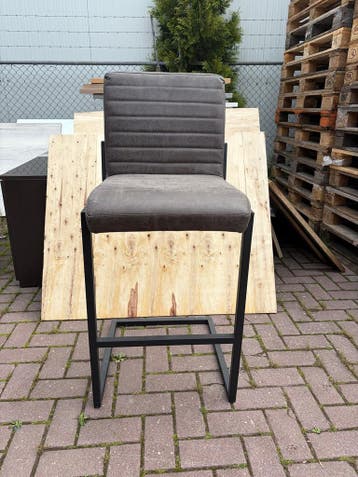 Set van 2 Bronx71 Block Barkrukken – Antraciet Eco-leer, Ophalen of Verzenden, Gebruikt